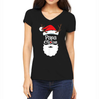 Papa Claus Christmas Pajama Family Matching Xmas Light T Shirt Women's V-neck T-shirt | Artistshot