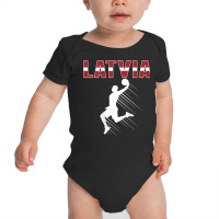 Proud Latvia Basketball Fans Jersey Latvian Flag Baller Team T Shirt Baby Bodysuit | Artistshot