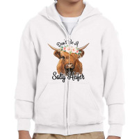 Don't Be A Salty Heifer Cows Lover Gift Vintage Farmer Youth Zipper Hoodie | Artistshot