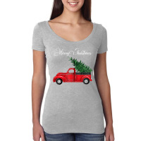 Vintage Wagon Merry Christmas   Tree On Car Xmas Vacation Zip Hoodie Women's Triblend Scoop T-shirt | Artistshot