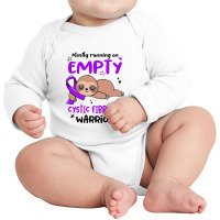 Cystic Fibrosis Awareness   Mostly Running On Empty Cystic Fibr Long Sleeve Baby Bodysuit | Artistshot