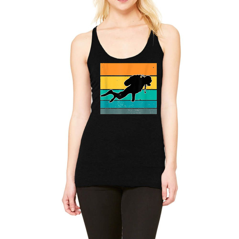 Coral Apnea Diver Hobby Retro Diving Sport Racerback Tank by MandyMOerke | Artistshot