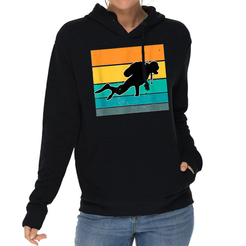 Coral Apnea Diver Hobby Retro Diving Sport Lightweight Hoodie by MandyMOerke | Artistshot