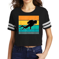 Coral Apnea Diver Hobby Retro Diving Sport Scorecard Crop Tee | Artistshot