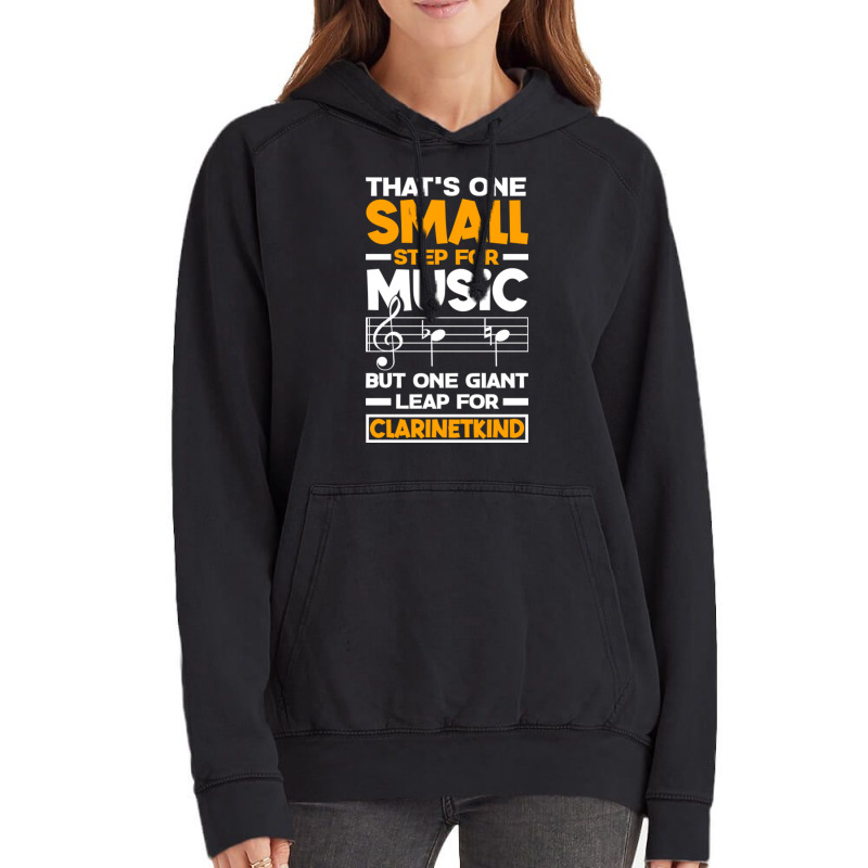 Bass Clarinet Clarinetist Clarinet Player One Small Step Pun Vintage Hoodie by TresaHollen | Artistshot