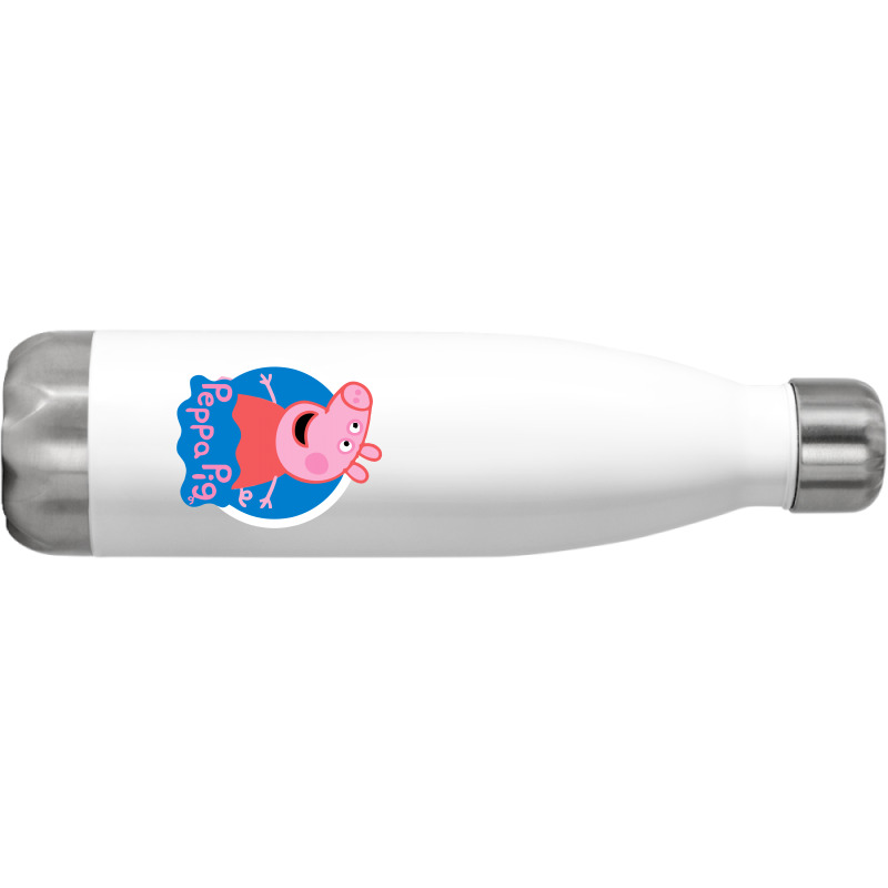 Custom Peppa Pig Stainless Steel Water Bottle By Ampun Dj - Artistshot