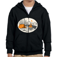 Camp By The River Youth Zipper Hoodie | Artistshot