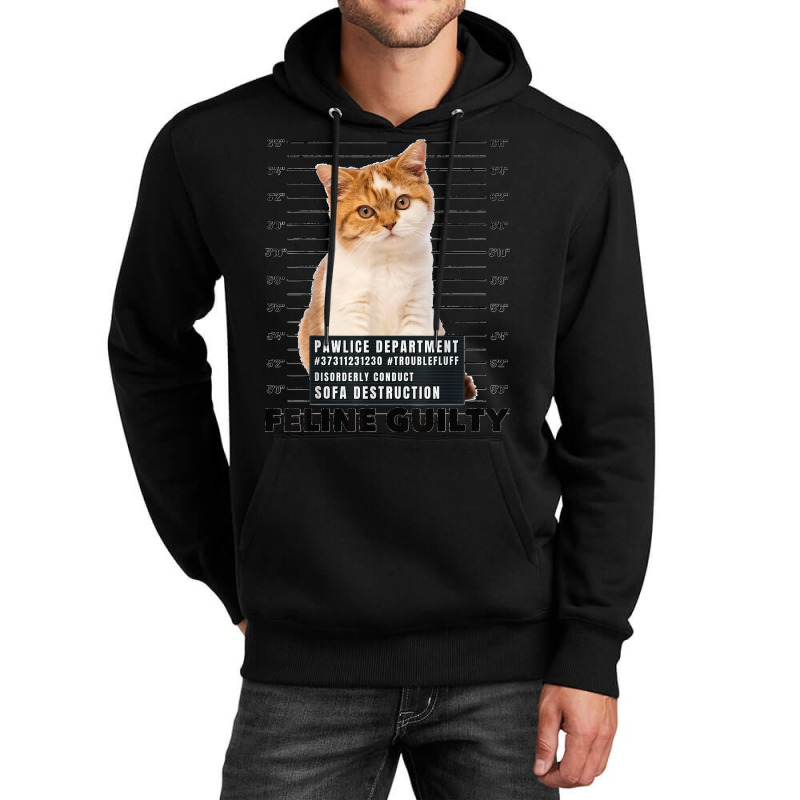 Funny Cat Feline Guilty Guilty Cat Pawlice Dept Mugshot Unisex Hoodie | Artistshot