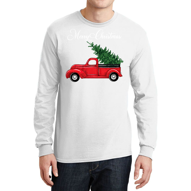 Vintage Wagon Merry Christmas   Tree On Car Xmas Vacation Sweatshirt Long Sleeve Shirts by tamkyfashions | Artistshot