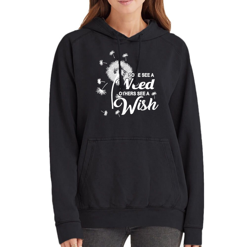 Dandelion Wishing Flower Quote For Gardener Herbalist Vintage Hoodie by MarlonChristopherMoyer | Artistshot