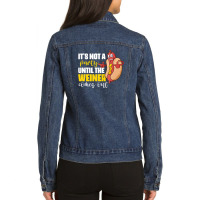 It's Not A Party Until The Weiner Comes Out Ladies Denim Jacket | Artistshot