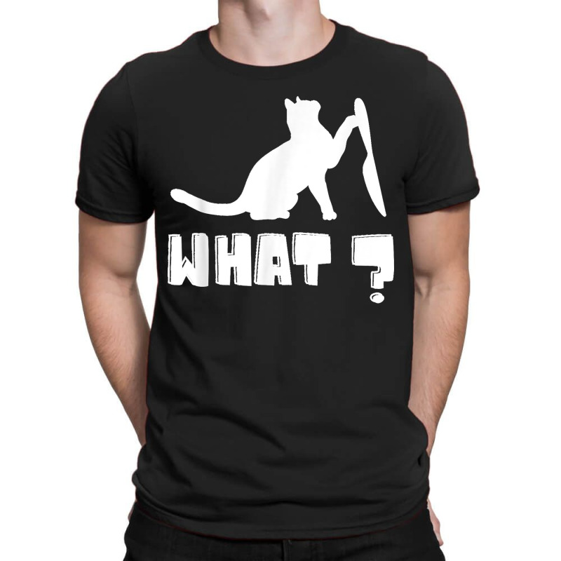 Funny Cat With A Knief What Cool Typography Design Funny T-shirt | Artistshot