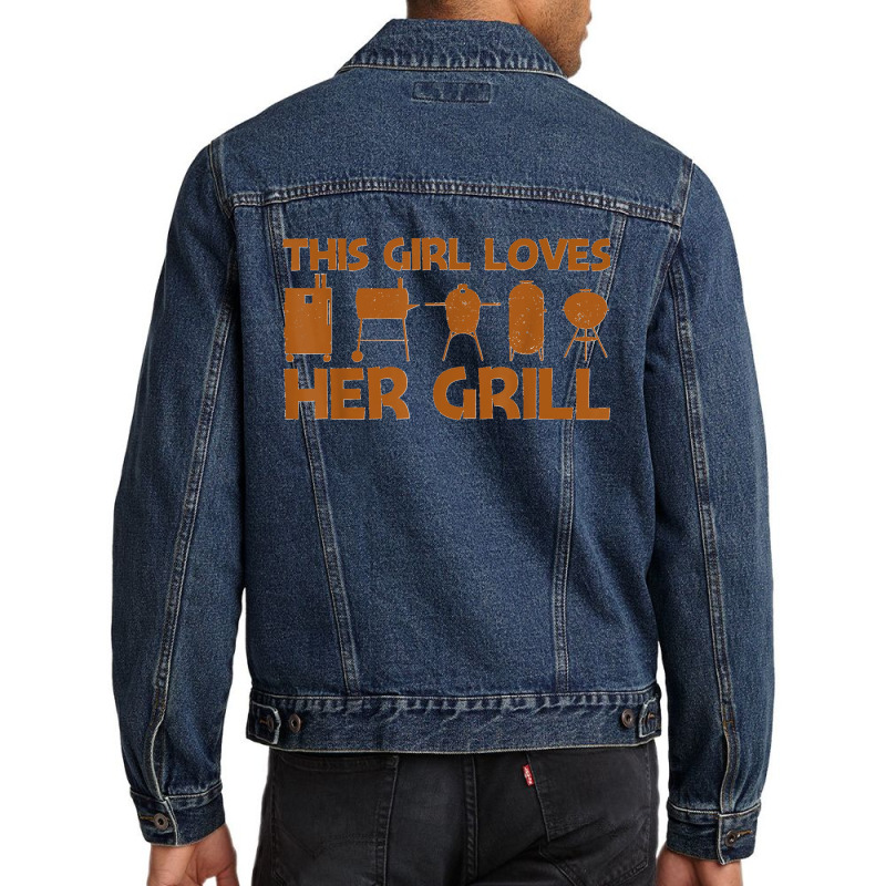 Funny Grill Gift For Girls Kids Grilling Bbq Smoked Meat Fan Men Denim Jacket | Artistshot