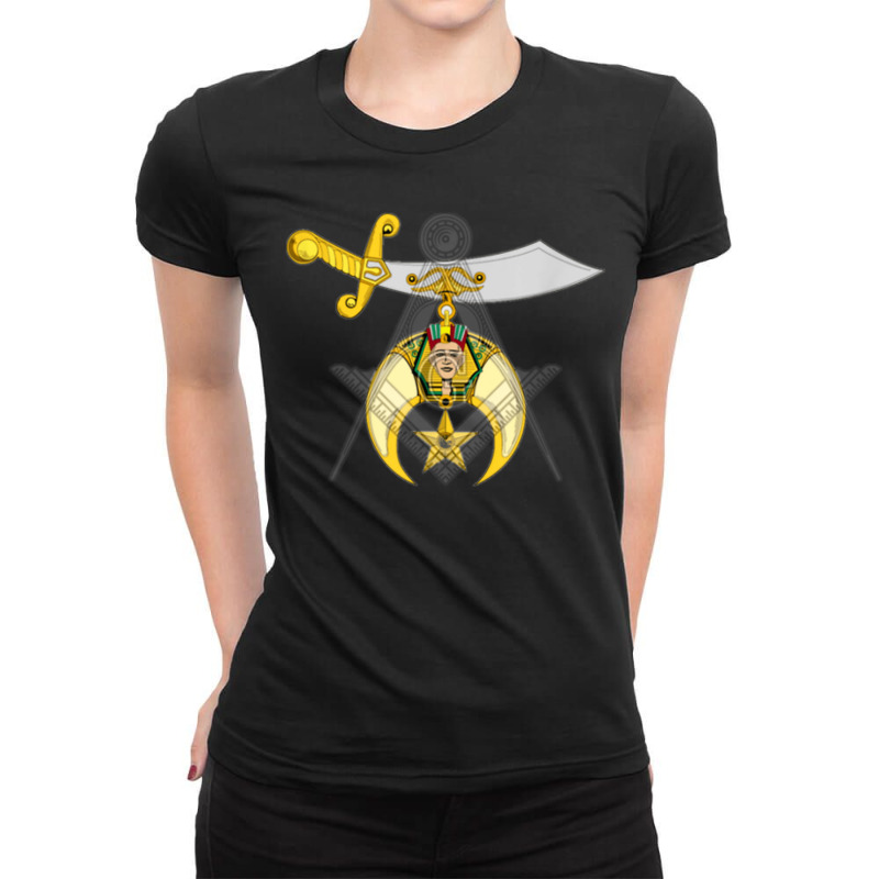 Mason Square And Compass Masonic Shriner Overlay Lodge Ladies Fitted T-Shirt by IsabelConstance | Artistshot