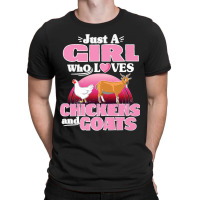 Funny Just A Girl Who Loves Chickens Goats Farm Womens Cute Premium T-shirt | Artistshot