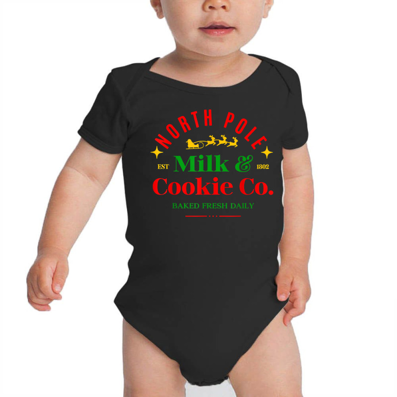 North Pole Milk & Cookie Co. Baked Fresh Daily T Shirt Baby Bodysuit | Artistshot