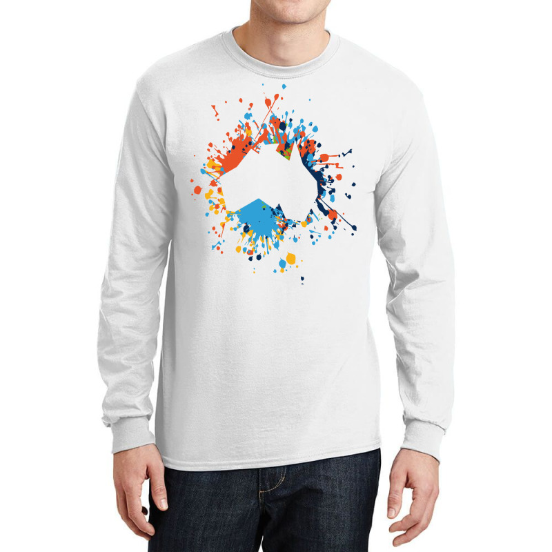 Australia Paint Splash T  Shirt Beautiful Australia Color Splash T  Sh Long Sleeve Shirts by pumpkinslanguid | Artistshot