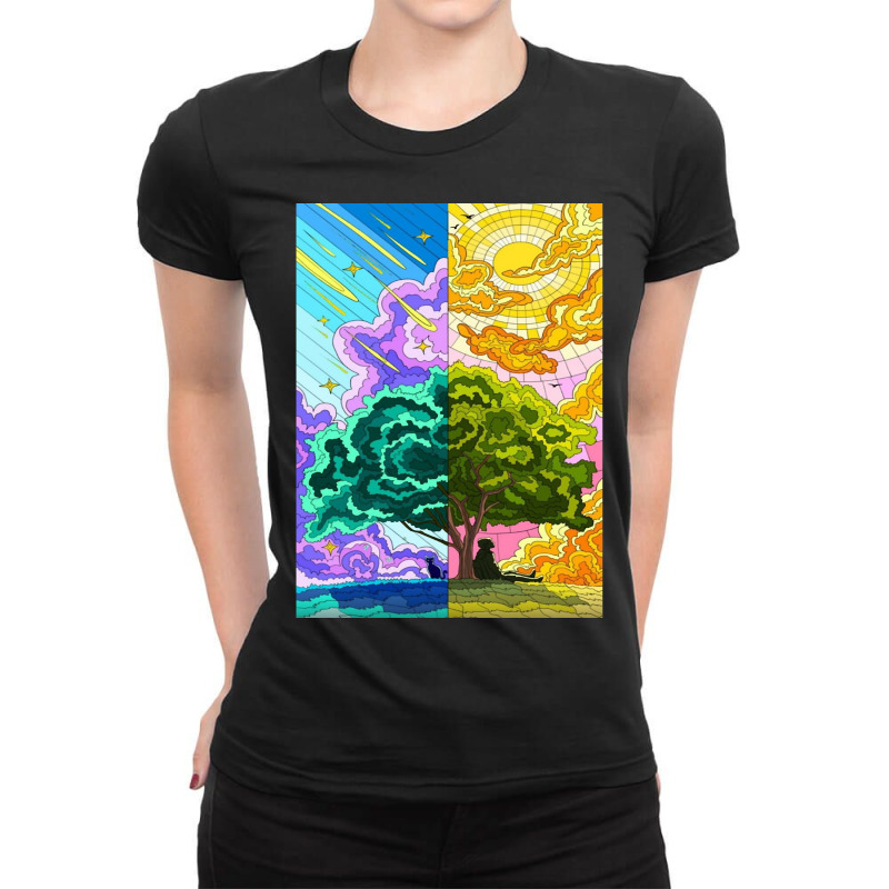 Exploring Artwork Nature, Outdoor  Nigh , Morning  Nature Lovers Ladies Fitted T-Shirt by Mathew Rodden | Artistshot