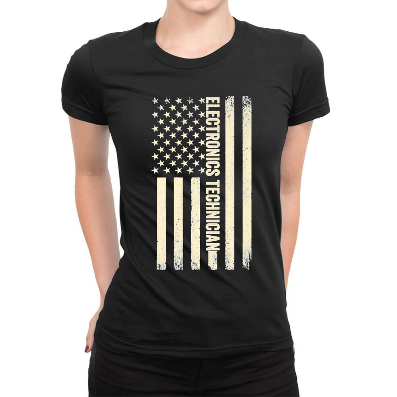 Usa Flag Technician Proud American Electronics Technician Premium Ladies Fitted T-Shirt by ROBERTCHESTERTAFT | Artistshot