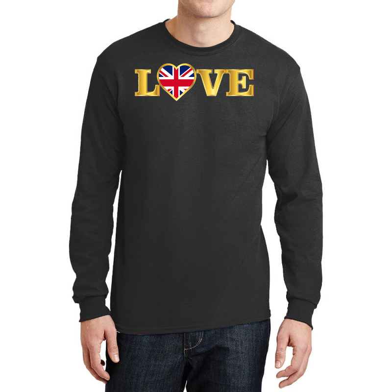 United Kingdom Flag British Great Britain Uk Heart Premium Long Sleeve Shirts | Artistshot