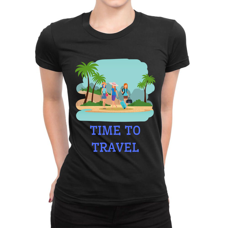 Girls Its Time To Travel Ladies Fitted T-Shirt by Mathew Rodden | Artistshot