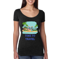 Girls Its Time To Travel Women's Triblend Scoop T-shirt | Artistshot