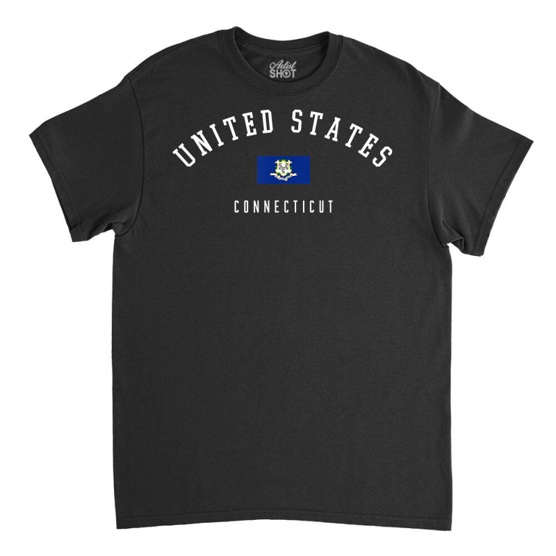 State Of Connecticut Flag United States With State Name T Shirt Classic T-shirt by rowenapas5d | Artistshot