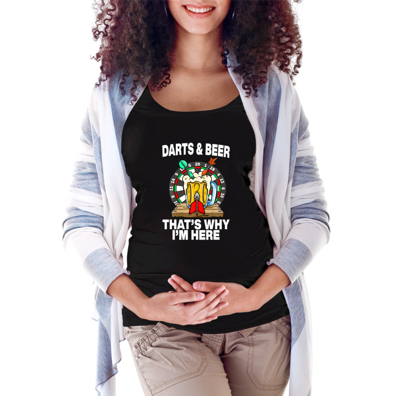 Darts & Beer That'swhy I'm Here Dartboard Dart Player Maternity Scoop Neck T-shirt by asongurules3 | Artistshot