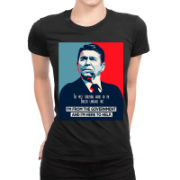 President Ronald Reagan Funny Quotes Ladies Fitted T-shirt | Artistshot