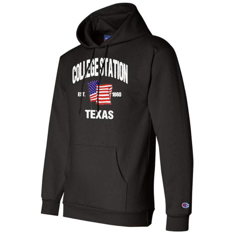 College Station Texas Tx Usa Stars & Stripes Vintage Style Premium Champion Hoodie | Artistshot