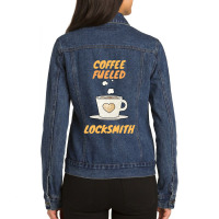 Coffee Fueled Locksmith Ladies Denim Jacket | Artistshot