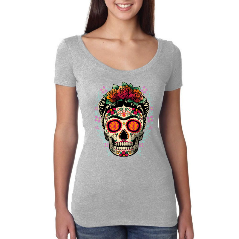 Frida Calavera Women's Triblend Scoop T-shirt by HectorMarroquin | Artistshot