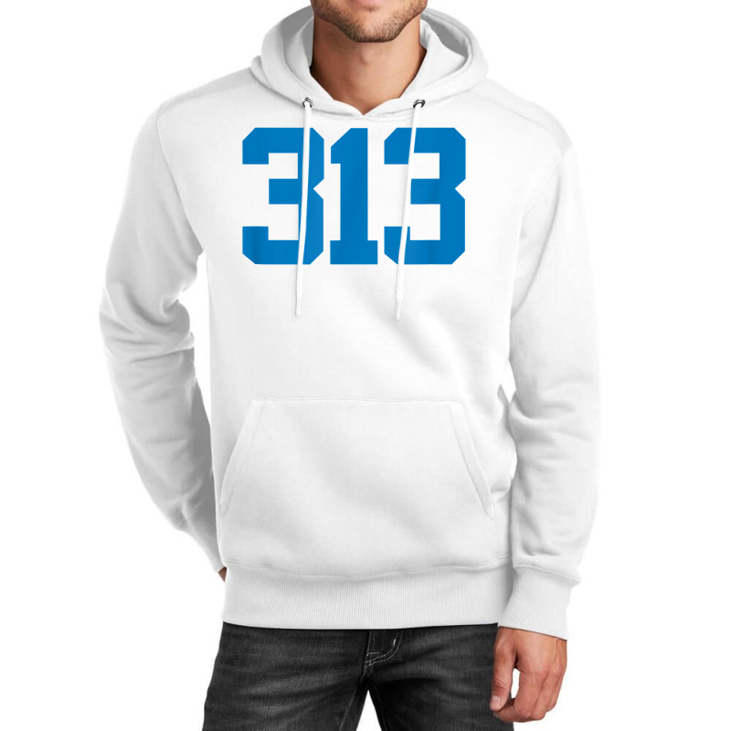 Detroit 313 Area Code   Grit   Sports Fan   Detroiter Fan T Shirt Unisex Hoodie by keishawnredner | Artistshot