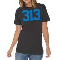 Detroit 313 Area Code   Grit   Sports Fan   Detroiter Fan T Shirt Vintage T-shirt | Artistshot