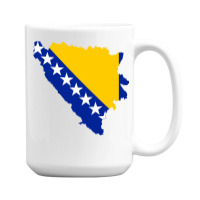 Flag Map Of Bosnia And Herzegovina 15 Oz Coffee Mug | Artistshot