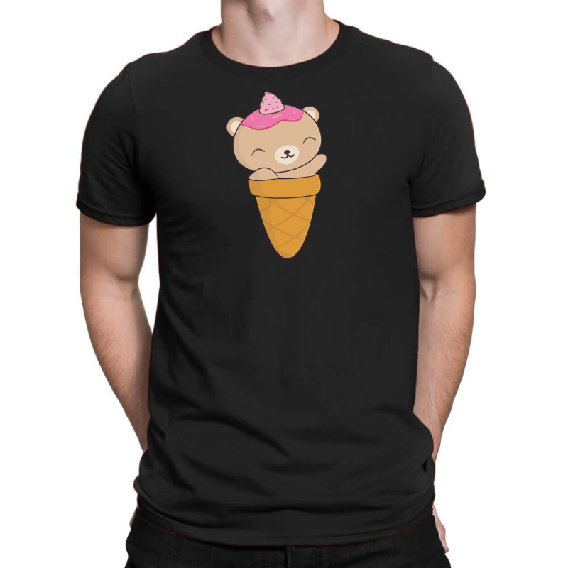 Brown Bear Ice Cream Cone T-shirt | Artistshot