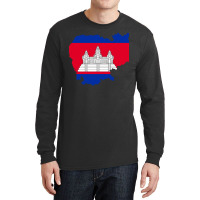 Flag Map Of Cambodia Long Sleeve Shirts | Artistshot