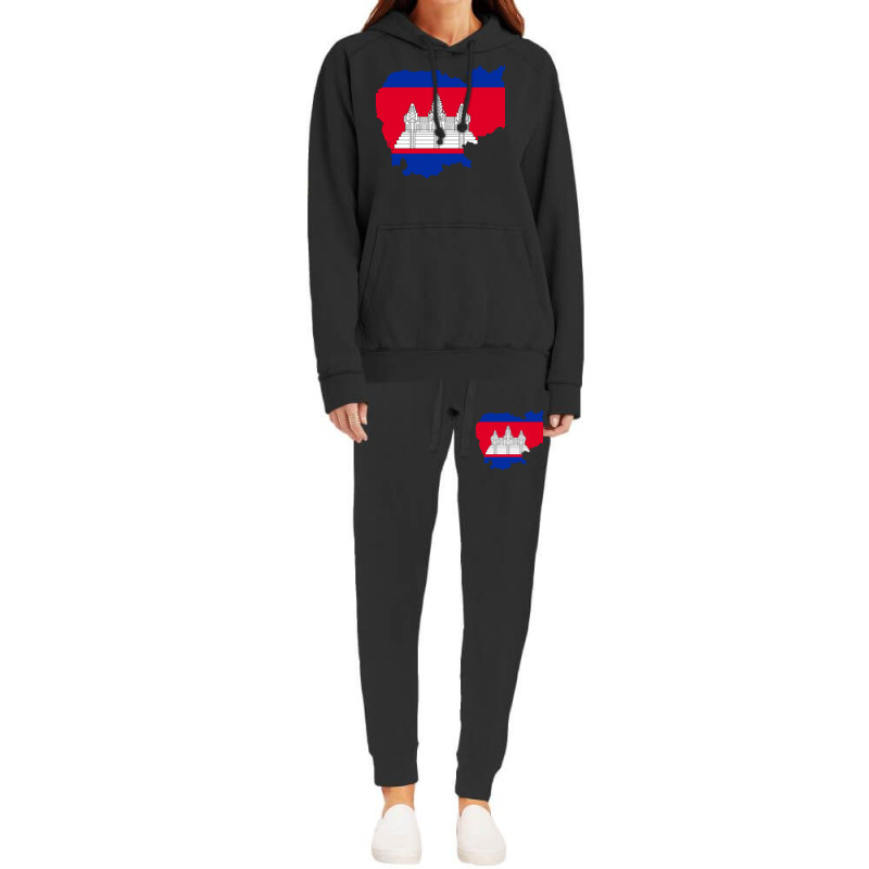 Flag Map Of Cambodia Hoodie & Jogger Set | Artistshot