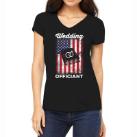 Us Flag  Ordained Minister  Pastor  Wedding Officiant T Shirt Women's V-neck T-shirt | Artistshot