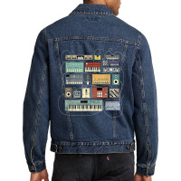 Electronic Musician Synthesizers And Drum Machine Dj Men Denim Jacket | Artistshot