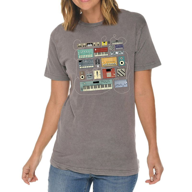 Electronic Musician Synthesizers And Drum Machine Dj Vintage T-shirt | Artistshot