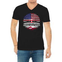 Usa & Greenland Flags Tee American Grown Greenlandic Roots T Shirt V-neck Tee | Artistshot