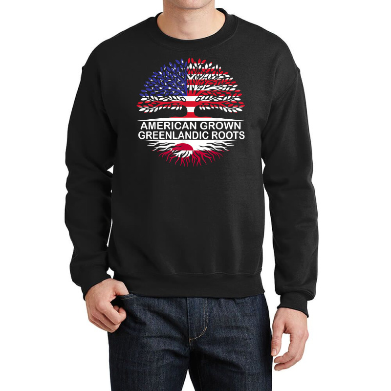 Usa & Greenland Flags Tee American Grown Greenlandic Roots T Shirt Crewneck Sweatshirt | Artistshot