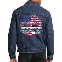 Usa & Greenland Flags Tee American Grown Greenlandic Roots T Shirt Men Denim Jacket | Artistshot