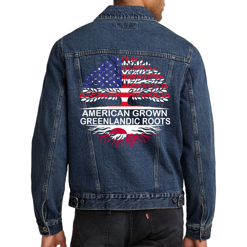 Usa & Greenland Flags Tee American Grown Greenlandic Roots T Shirt Men Denim Jacket | Artistshot