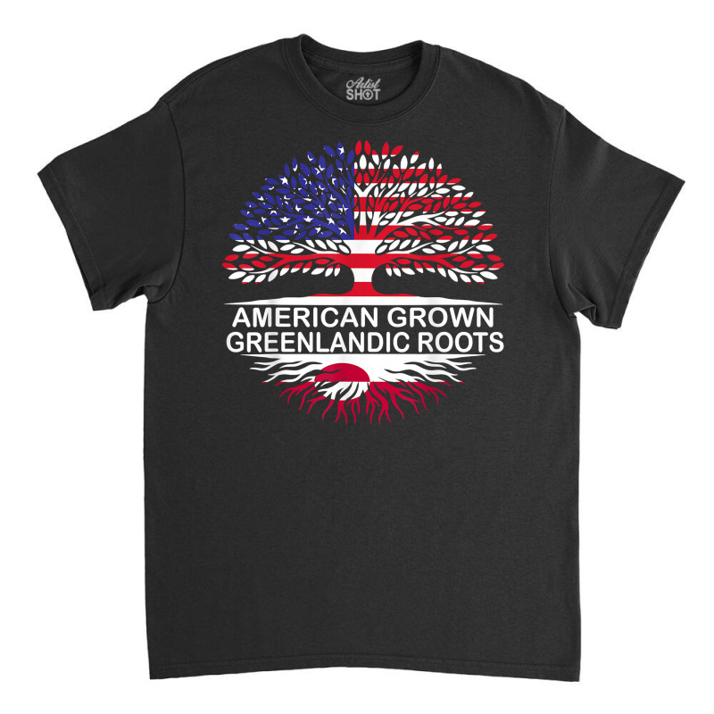 Usa & Greenland Flags Tee American Grown Greenlandic Roots T Shirt Classic T-shirt | Artistshot