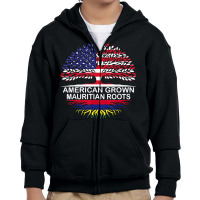 Usa & Mauritius Flags Tee American Grown Mauritian Roots T Shirt Youth Zipper Hoodie | Artistshot