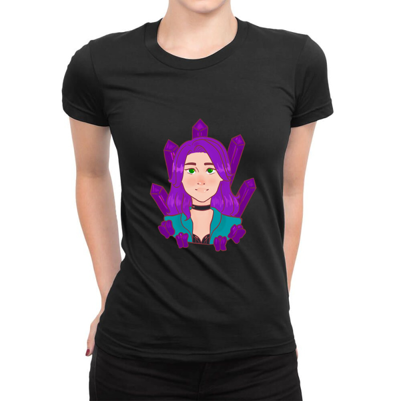 Loves Anime And Stardew Can Extrapolate Amethyst Valley Abigail Awesom Ladies Fitted T-Shirt by JenniferKreiser | Artistshot