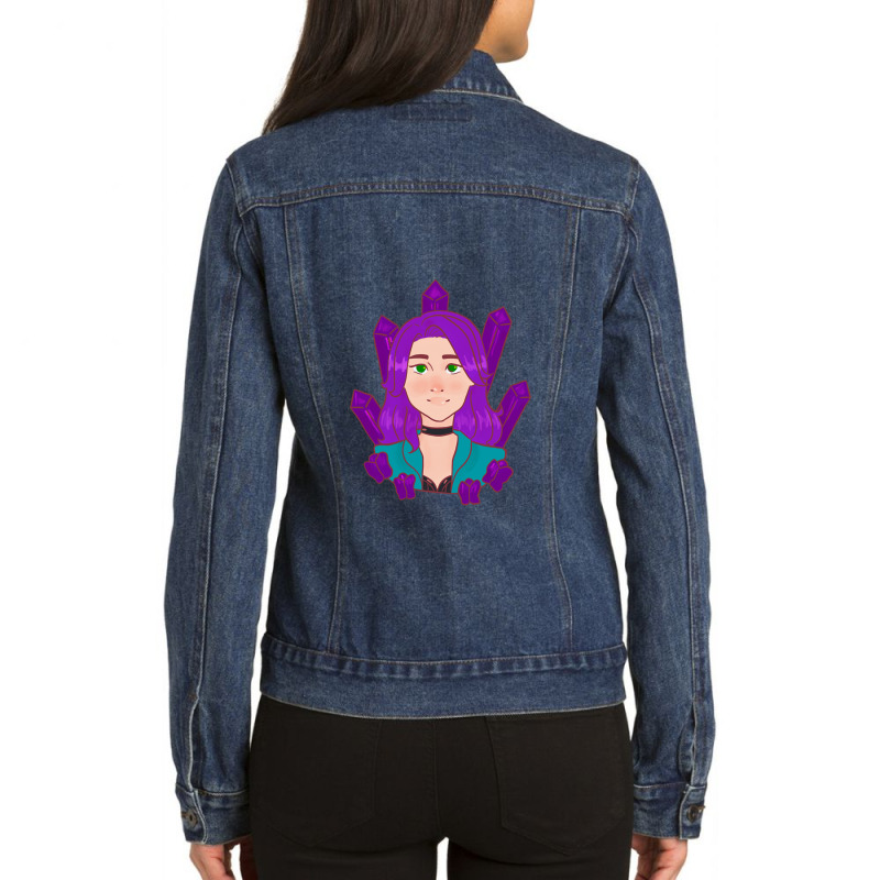 Loves Anime And Stardew Can Extrapolate Amethyst Valley Abigail Awesom Ladies Denim Jacket by JenniferKreiser | Artistshot