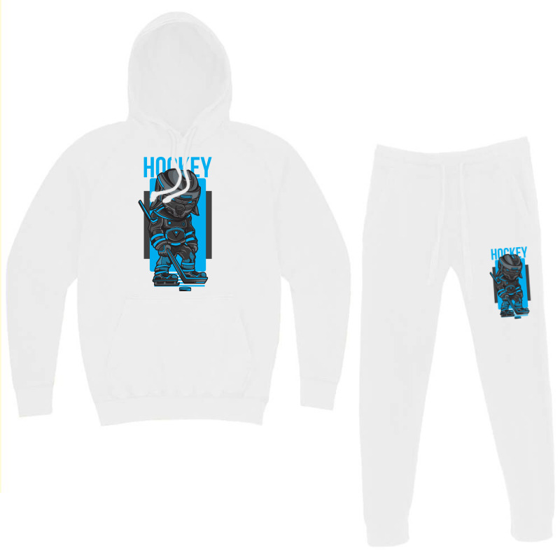 Hockey Man Blue And Gray Hoodie & Jogger Set | Artistshot